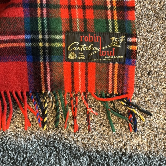 VINTAGE 1960’s New Zealand Robin Canterbury Wul 60x60” Wool Plaid Blanket - Picture 2 of 4